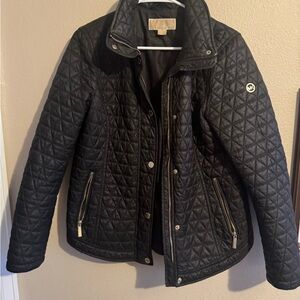 Michael Kors Black Utility Jacket with Quilted Design